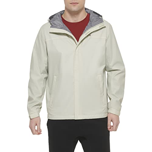 Tommy Hilfiger Herren Men's Lightweight Breathable Waterproof Hooded Rain Jacket Regenmantel, Ice, L von Tommy Hilfiger