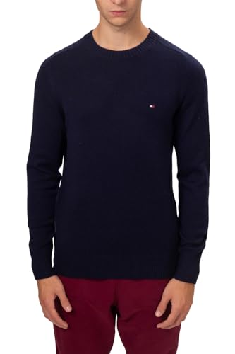 Tommy Hilfiger - Herrenpullover aus reiner Wolle, Marineblau, Medium von Tommy Hilfiger