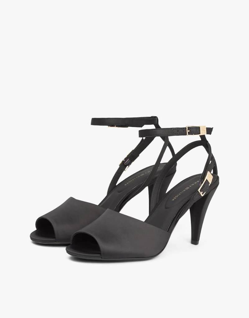 Tommy Hilfiger - High Heels mit Satin in Schwarz und zwei Schnallen von Tommy Hilfiger