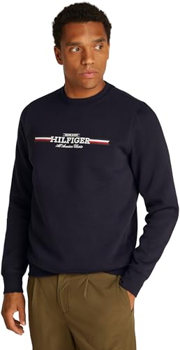 Tommy Hilfiger Herren Sweatshirt Rundhalsausschnitt, Blau (Desert Sky), 3XL von Tommy Hilfiger