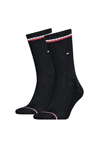 Tommy Hilfiger Herren Crew Sock, Black, 39/42 (2er Pack) von Tommy Hilfiger