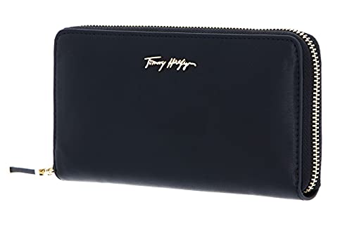 Tommy Hilfiger Iconic Tommy Large Zip Around Wallet Desert Sky, Schwarz, 36 EU von Tommy Hilfiger