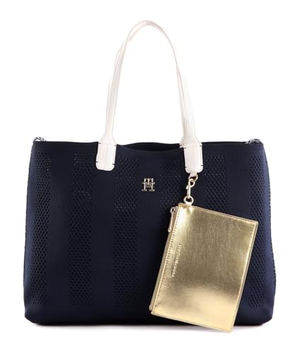 TOMMY HILFIGER Iconic Tommy Tote Knitted Space Blue von Tommy Hilfiger