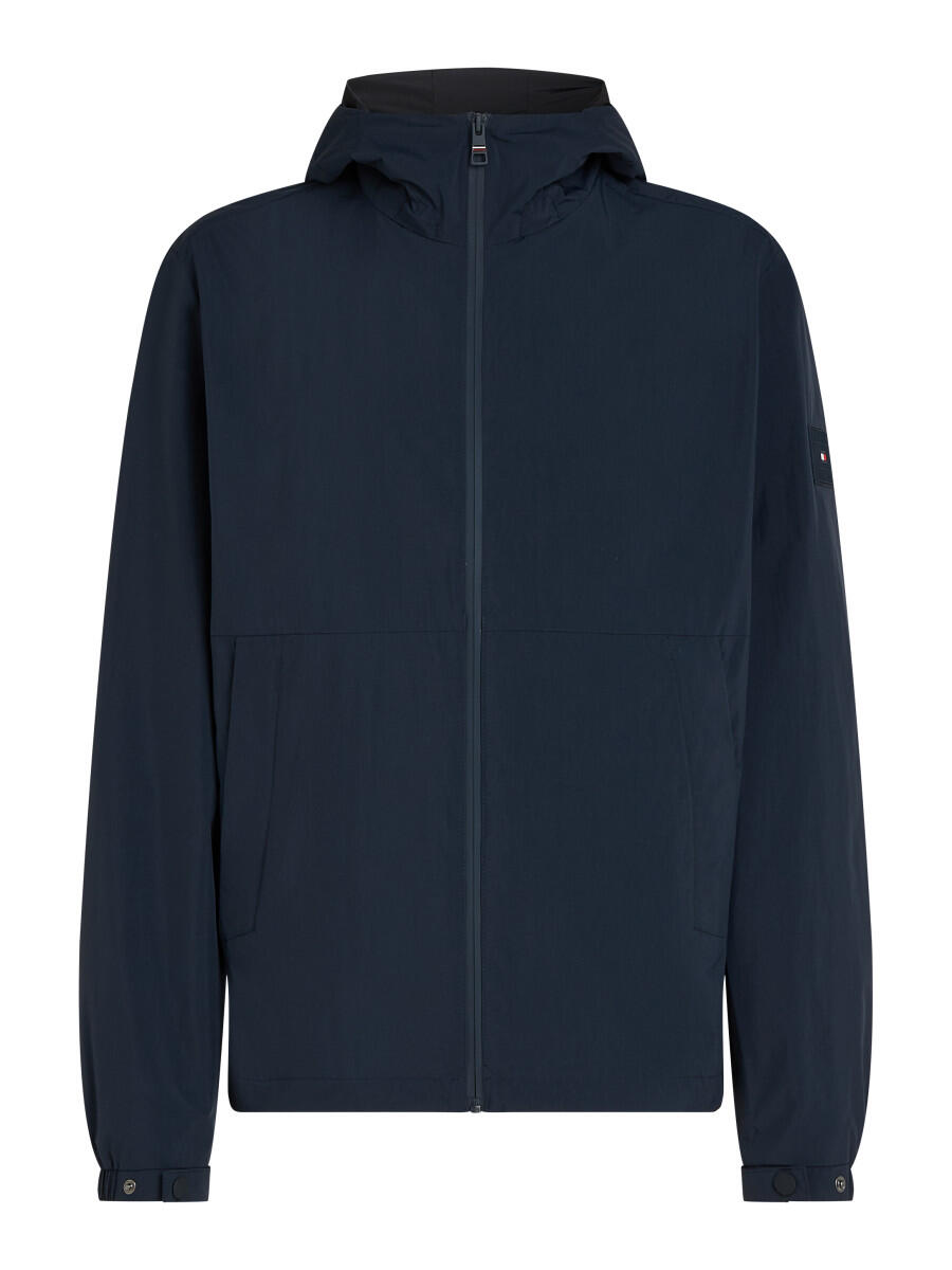 Tommy Hilfiger - Jacke mit Kapuze und Logo-Patch blau - Gr. - S von Tommy Hilfiger