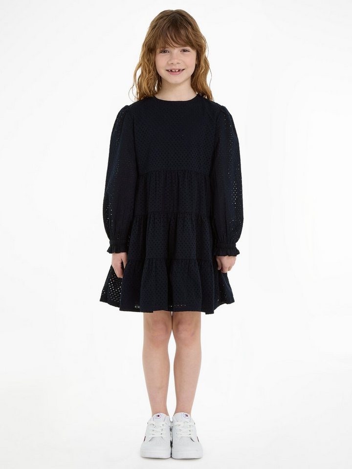 Tommy Hilfiger Volantkleid BRODERIE ANGLAISE DRESS allover in Lochstickerei, mit Volants von Tommy Hilfiger