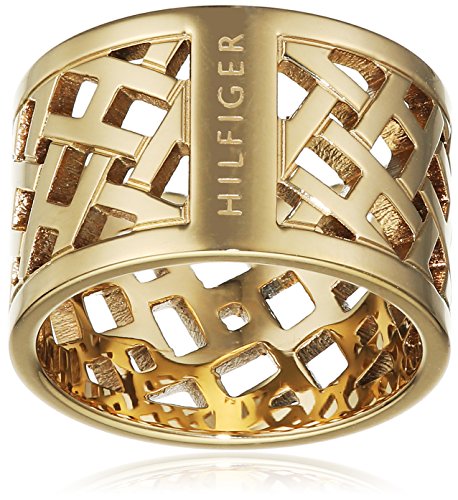 Tommy Hilfiger Jewelry Damen-Ring Classic Signature Edelstahl, gold, Gr. 54 (17.2) - 2700750C von Tommy Hilfiger