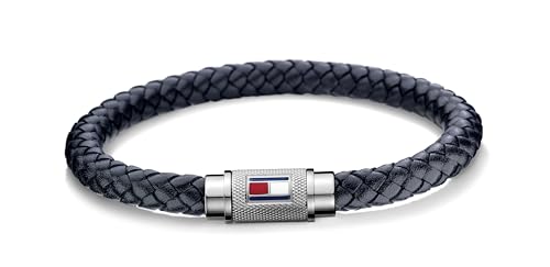 Tommy Hilfiger Jewelry Geflochtenes Lederarmband für Herren Marineblaue Farbe - 2701000 von Tommy Hilfiger