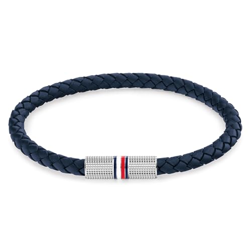 Tommy Hilfiger Jewelry Geflochtenes Lederarmband für Herren Marineblaue Farbe - 2790460 von Tommy Hilfiger