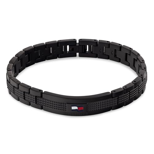 Tommy Hilfiger Jewelry Gliederarmband für Herren aus Edelstahl - Erhältlich aus Schwarz oder Silber von Tommy Hilfiger