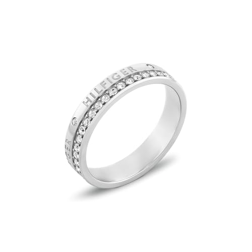 Tommy Hilfiger Jewelry Ring für Damen in Edelstahl verziert mit Kristallen - Erhältlich aus Gold oder Silber von Tommy Hilfiger