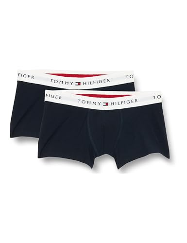 Tommy Hilfiger Jungen 2er Pack Boxershorts Trunks mit Logobund, Blau (Desert Sky/Desert Sky), 14-16 Jahre von Tommy Hilfiger