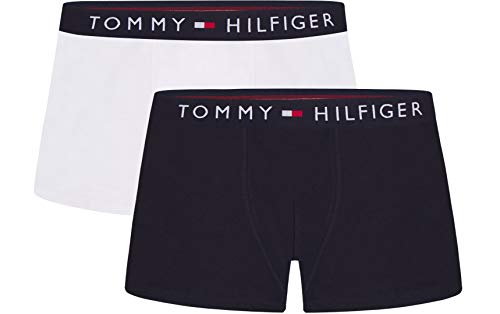 Tommy Hilfiger Jungen 2p Trunk Unterwäsche, White/Desert Sky, 8/10 (2er Pack) von Tommy Hilfiger