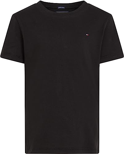 Tommy Hilfiger Jungen T-Shirt Kurzarm Rundhalsausschnitt, Schwarz (Meteorite), 16 Jahre von Tommy Hilfiger