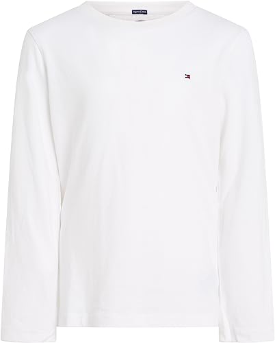 Tommy Hilfiger Jungen Langarmshirt Basic, Weiß (Bright White), 4 Jahre von Tommy Hilfiger