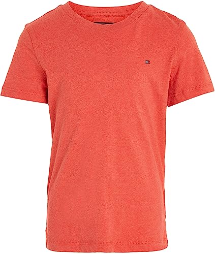 Tommy Hilfiger Jungen T-Shirt Kurzarm Rundhalsausschnitt, Rot (Apple Red Heather), 5 Jahre von Tommy Hilfiger