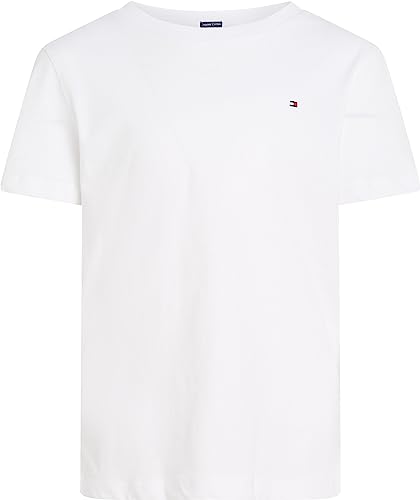 Tommy Hilfiger Jungen T-Shirt Kurzarm Rundhalsausschnitt, Weiß (Bright White), 12 Monate von Tommy Hilfiger
