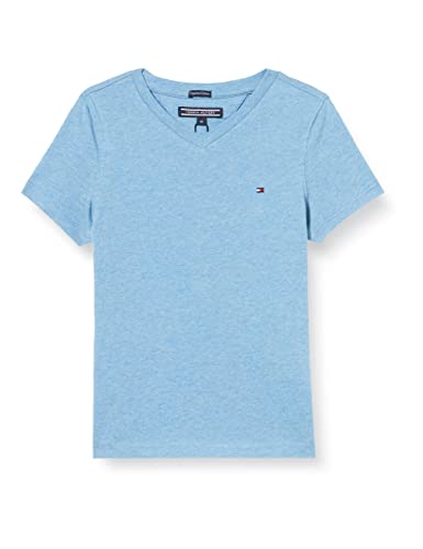 Tommy Hilfiger Jungen T-Shirt Kurzarm V-Ausschnitt, Blau (Dark Allure Heather), 18 Monate von Tommy Hilfiger