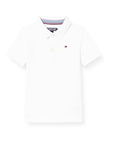 Tommy Hilfiger Jungen Poloshirt Kurzarm aus Bio-Baumwolle, Weiß (Bright White), 6 Jahre von Tommy Hilfiger