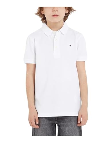 Tommy Hilfiger Jungen Flag Polo S/S KB0KB09103 Kurzarm Poloshirts, Weiß (White), 10 Jahre von Tommy Hilfiger