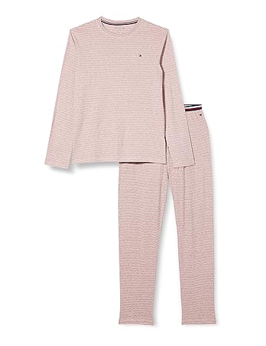 Tommy Hilfiger Jungen Ls Long Pants Pj Set Print UB0UB00504 Pyjamas, Rosa (Closed Loop Stripe DNA), 10-12 Jahre von Tommy Hilfiger