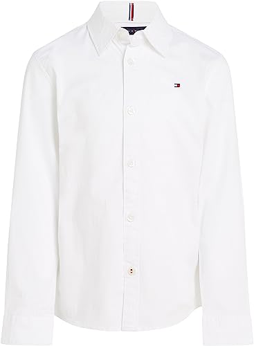 Tommy Hilfiger Jungen SOLID Stretch POPLIN Shirt L/S KB0KB06965 Freizeithemden, Weiß (White), 12 Monate von Tommy Hilfiger