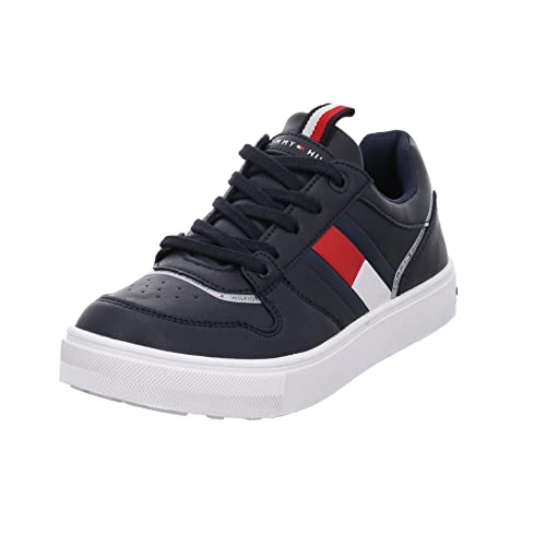 Tommy Hilfiger Jungen Schnürhalbschuhe Low Cut Lace-Up Sneaker Synthetik Kinderschuhe Uni Kinderschuhe Jungenschuhe Kids von Tommy Hilfiger