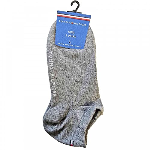 Tommy Hilfiger Jungen Sneakersocken TH CHILDREN SNEAKER, 2er Pack, Einfarbig, Gr. 35 (Herstellergröße: 35-38), Grau (middle grey melange 758) von Tommy Hilfiger