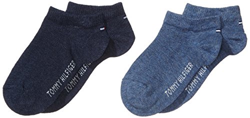 Tommy Hilfiger Jungen Sneakersocken TH CHILDREN SNEAKER, 2er Pack, Einfarbig, Gr. 39 (Herstellergröße: 39-42), Blau (jeans 356) von Tommy Hilfiger