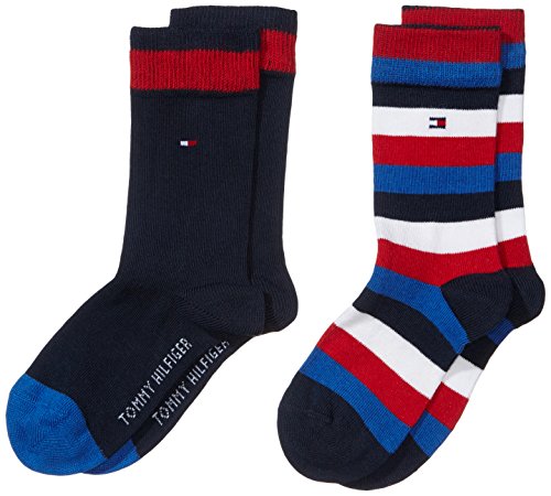 Tommy Hilfiger Jungen Basic Stripe Sokker Socken, Midnight Blue, 39-42 EU von Tommy Hilfiger