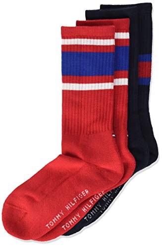 Tommy Hilfiger Unisex Kinder Flag Socken (2er Pack), Midnight Blue, 27/30 von Tommy Hilfiger