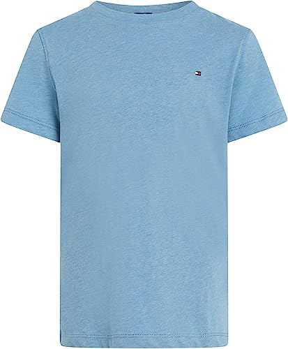Tommy Hilfiger Jungen T-Shirt Kurzarm Rundhalsausschnitt, Blau (Dark Allure Heather), 7 Jahre von Tommy Hilfiger