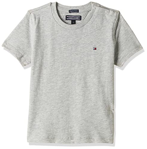 Tommy Hilfiger Jungen T-Shirt Kurzarm Rundhalsausschnitt, Grau (Grey Heather), 9 Monate von Tommy Hilfiger