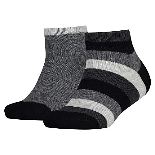 Tommy Hilfiger Jungen Füßlinge TH KIDS BASIC STRIPE QUARTER 2P 354010001, 2er Pack, Gr. 23-26, Schwarz (Black 200) von Tommy Hilfiger