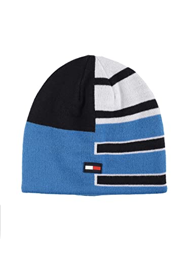 Tommy Hilfiger Jungen Wendbare Mütze für kaltes Wetter Winter-Hut, blau, 64 EU von Tommy Hilfiger