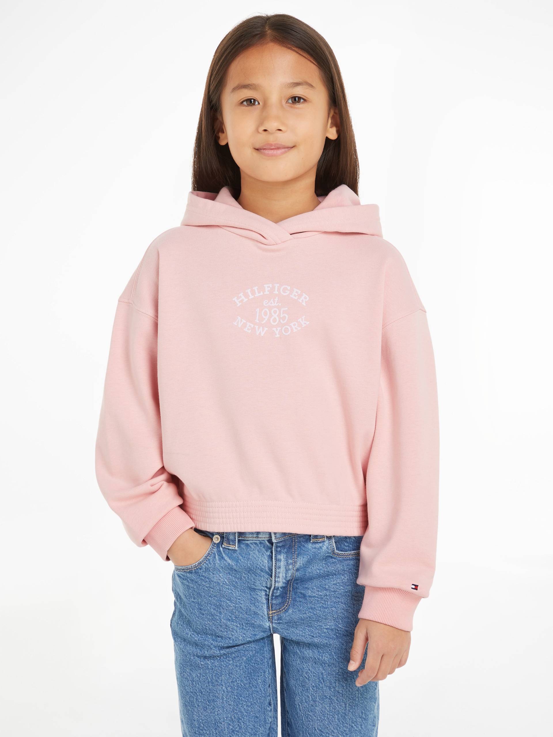 Tommy Hilfiger Kapuzensweatshirt "MONOTYPE FLOCK HOODIE" Kinder bis 16 Jahre mit Logoschriftzug von Tommy Hilfiger
