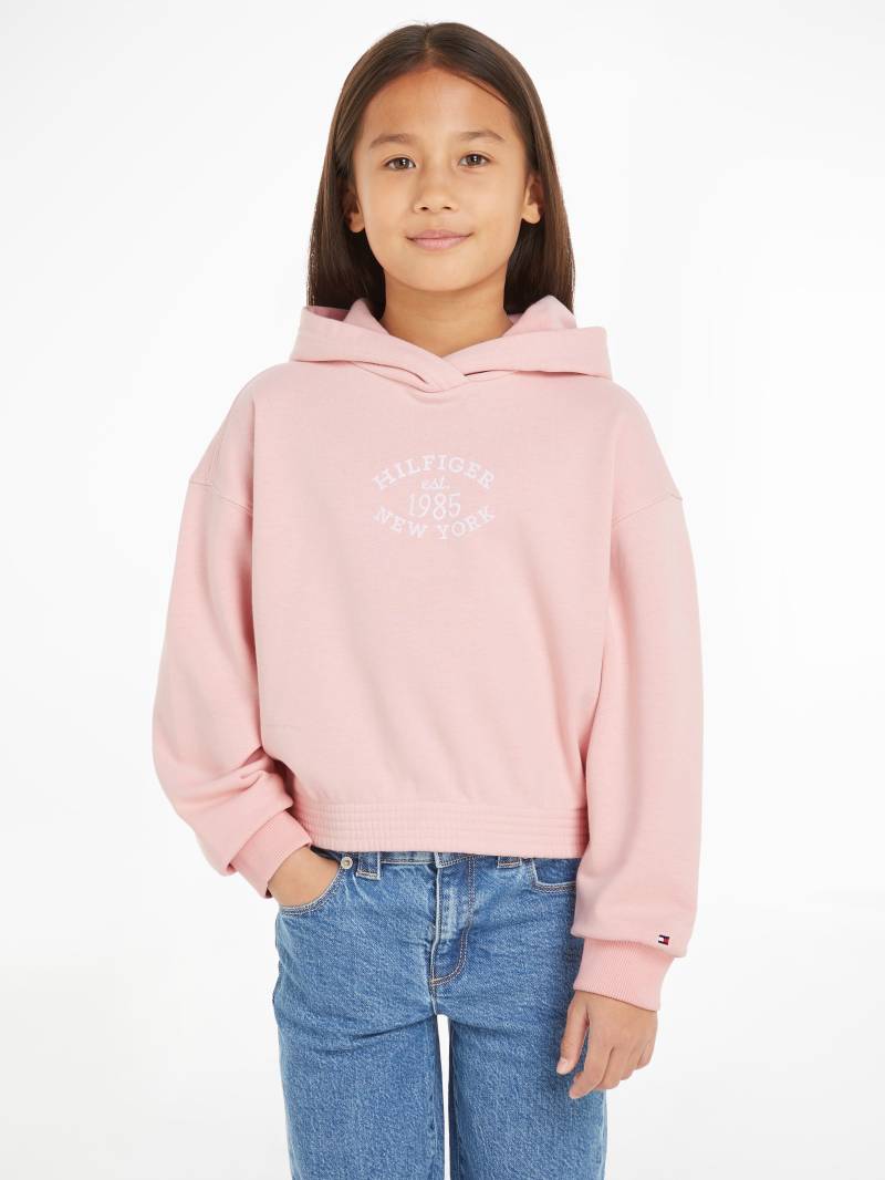 Tommy Hilfiger Kapuzensweatshirt "MONOTYPE FLOCK HOODIE" Kinder bis 16 Jahre mit Logoschriftzug von Tommy Hilfiger