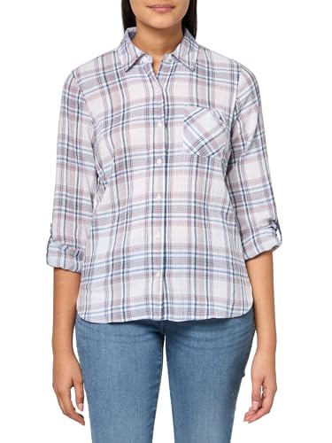 Tommy Hilfiger Kariertes Lurex-Shirt für Damen mit Knopfleiste, Solid Blue, X-Klein Tommy Hilfiger Kariertes Lurex-Shirt für Damen mit Knopfleiste, Solid Blue, X-Klein von Tommy Hilfiger