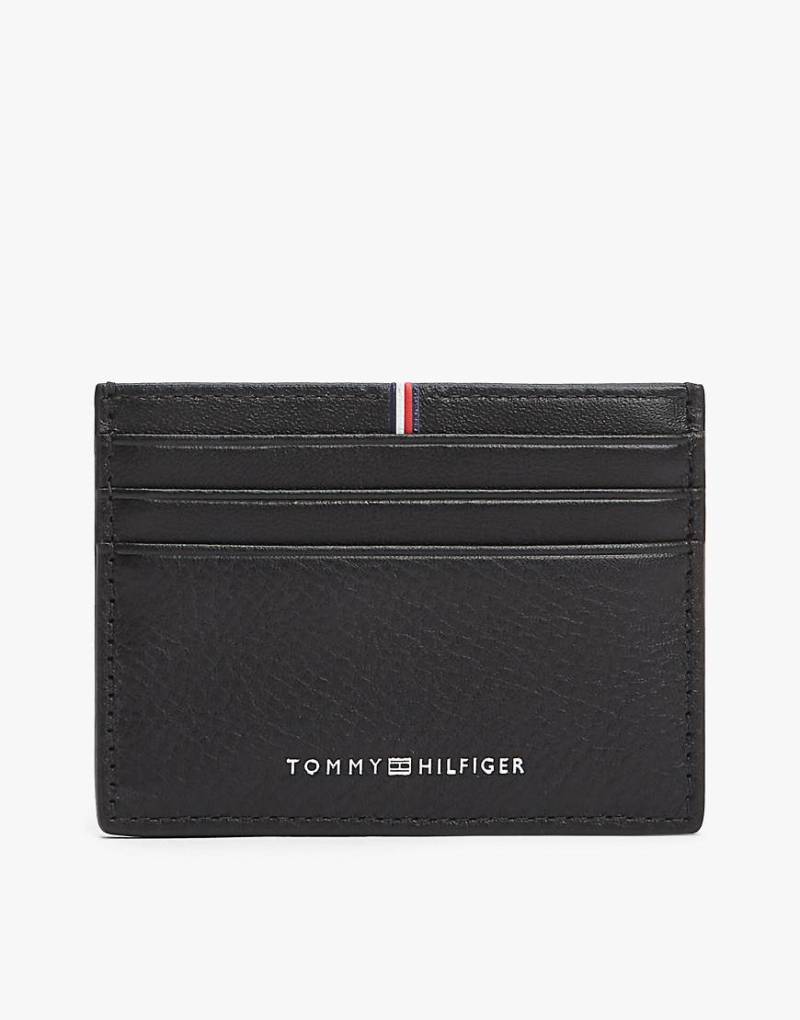 Tommy Hilfiger - Kartenetui aus Leder in Schwarz mit Corporate-Logo von Tommy Hilfiger