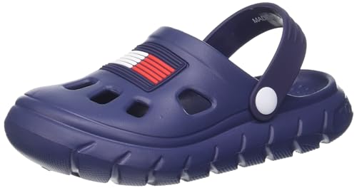 Tommy Hilfiger Kinder Flag Comfy Sandal - Clogs Bade-Latschen Haus-Schuhe Strand, Farbe:Blau, Schuhe NEU:EU26/27 von Tommy Hilfiger