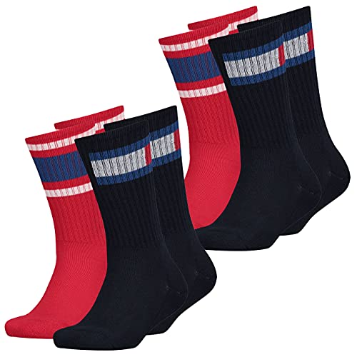 Tommy Hilfiger Kinder Socken Flag 4er Pack, Größe:31-34, Farbe :Midnight Blue (563) von Tommy Hilfiger