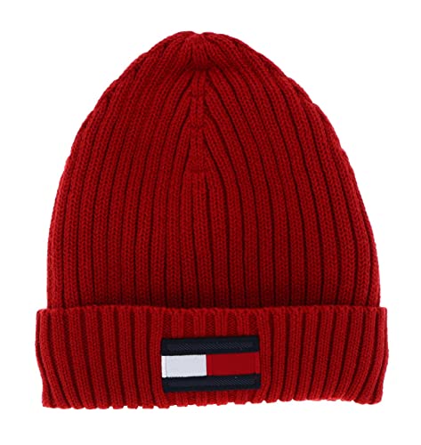 Tommy Hilfiger Unisex Kinder Fleece Big Flag Beanie AU0AU01585 Gestrickte Mütze, Rot (Rouge), L-XL von Tommy Hilfiger