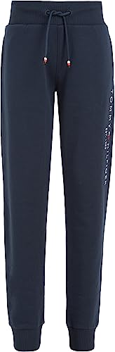 Tommy Hilfiger Kinder Unisex Jogginghose Essential Sweatpants aus Bio-Baumwolle, Blau (Twilight Navy), 12 Jahre von Tommy Hilfiger