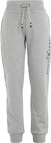 Tommy Hilfiger Kinder Unisex Jogginghose Essential Sweatpants aus Bio-Baumwolle, Grau (Light Grey Heather), 4 Jahre von Tommy Hilfiger