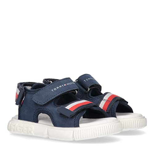 Tommy Hilfiger Kinder Unisex Sandalen - Sandal Schuhe Klett-Verschlüsse, Farbe:Blau, Schuhe NEU:EU 25 von Tommy Hilfiger