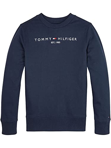 Tommy Hilfiger Kinder Unisex Sweatshirt Essential Sweatshirt ohne Kapuze, Blau (Twilight Navy), 3 Jahre von Tommy Hilfiger