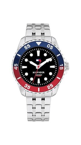 Tommy Hilfiger Uhr mit DREI-Zeiger-Quarzwerk für die Jugend mit Silbernes Edelstahlarmband - 1720048 von Tommy Hilfiger