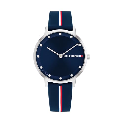 Tommy Hilfiger Zwei-Zeiger-Quarzwerk-Uhr für Damen mit Blaues Silikonarmband - 1782736 von Tommy Hilfiger