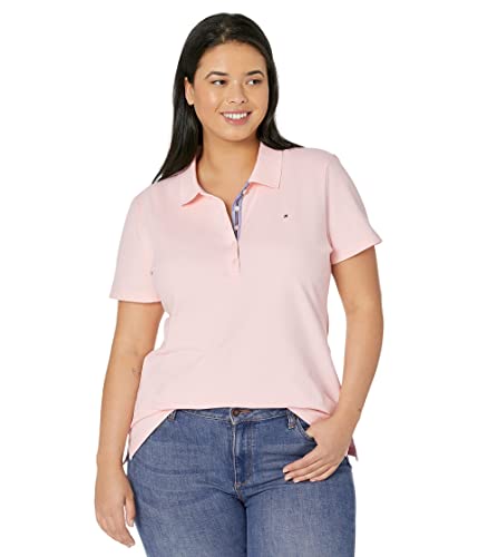 Tommy Hilfiger Klassisches Damen-Poloshirt (Standard- und Übergröße), Ballerina Pink, X-Groß von Tommy Hilfiger