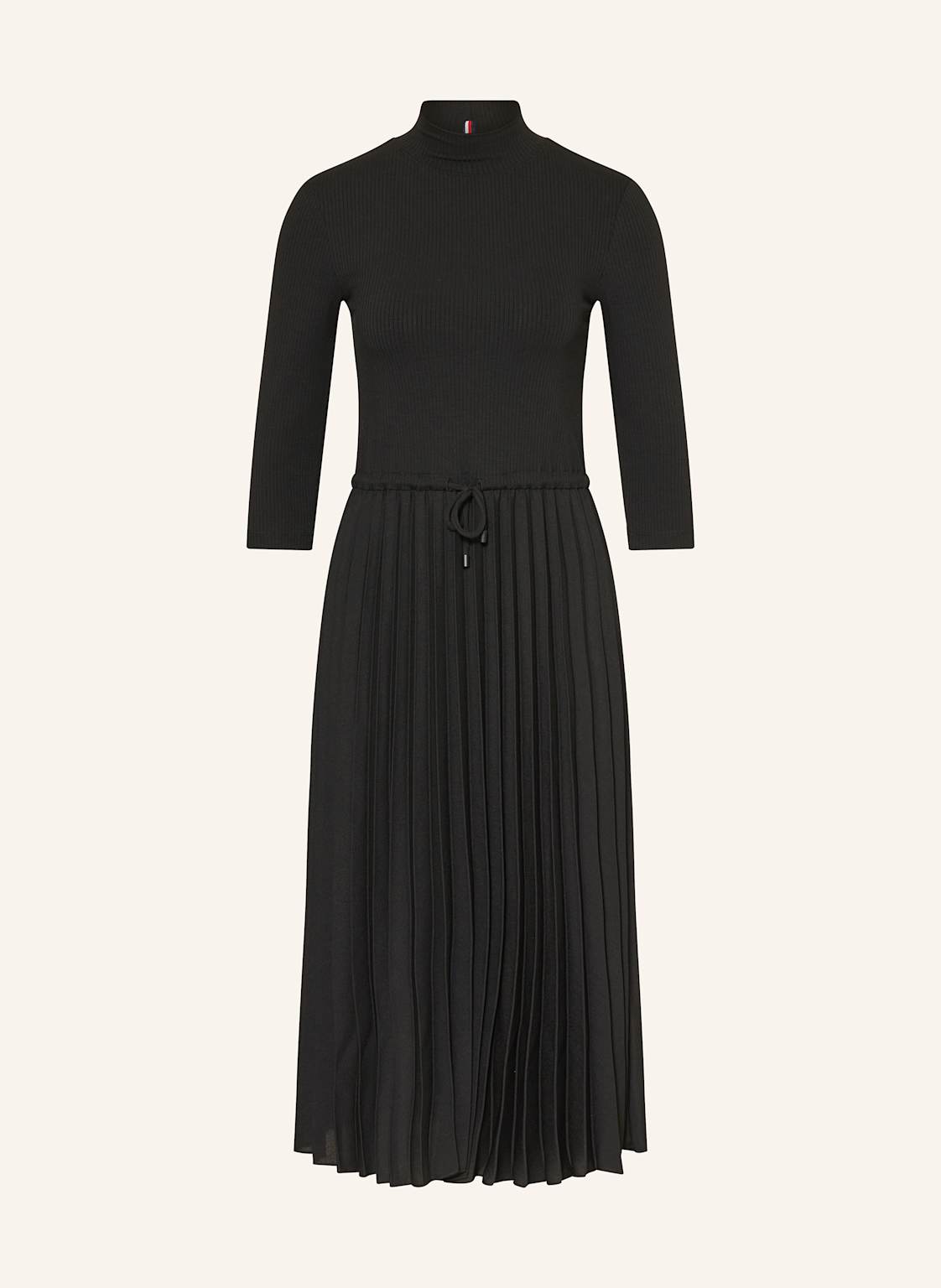 Tommy Hilfiger Kleid Im Materialmix Mit 3/4-Arm schwarz von Tommy Hilfiger