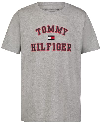 Tommy Hilfiger Legacy T-Shirt für Jungen, kurzärmelig, Varsity Grey Heather, 12-14 von Tommy Hilfiger